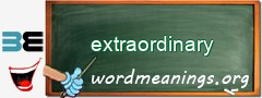 WordMeaning blackboard for extraordinary